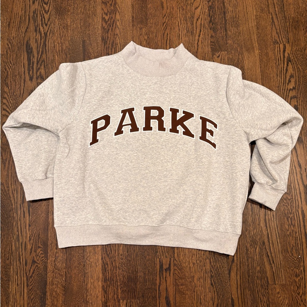 Parke Gray Sweatshirt with Brown Letters